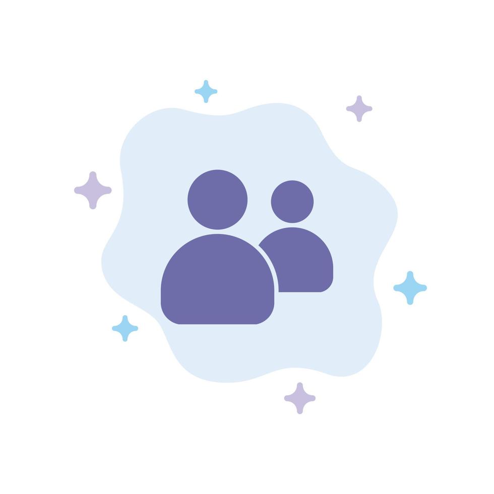 icono azul del equipo de usuarios del grupo de amigos en el fondo abstracto de la nube vector