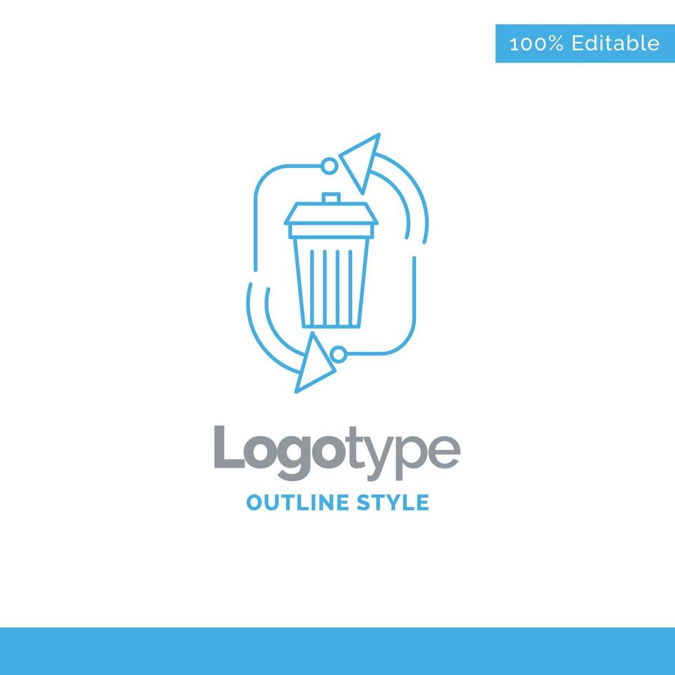 diseño de logotipo azul para residuos. desecho vector