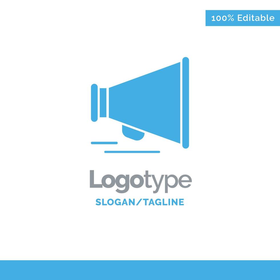 Speaker Laud Motivation Blue Solid Logo Template Place for Tagline vector