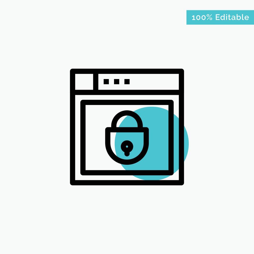 Internet Password Shield Web Security turquoise highlight circle point Vector icon