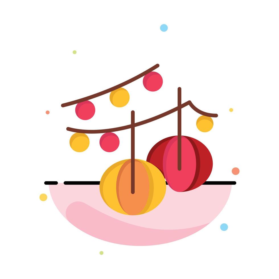 Decoration Balls Hanging Lantern Business Logo Template Flat Color vector