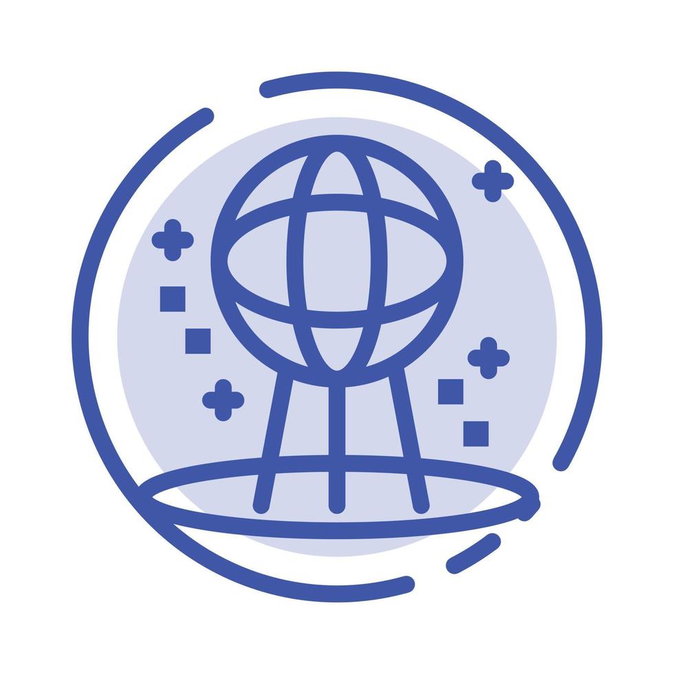Astronomy Earth Space World Blue Dotted Line Line Icon vector