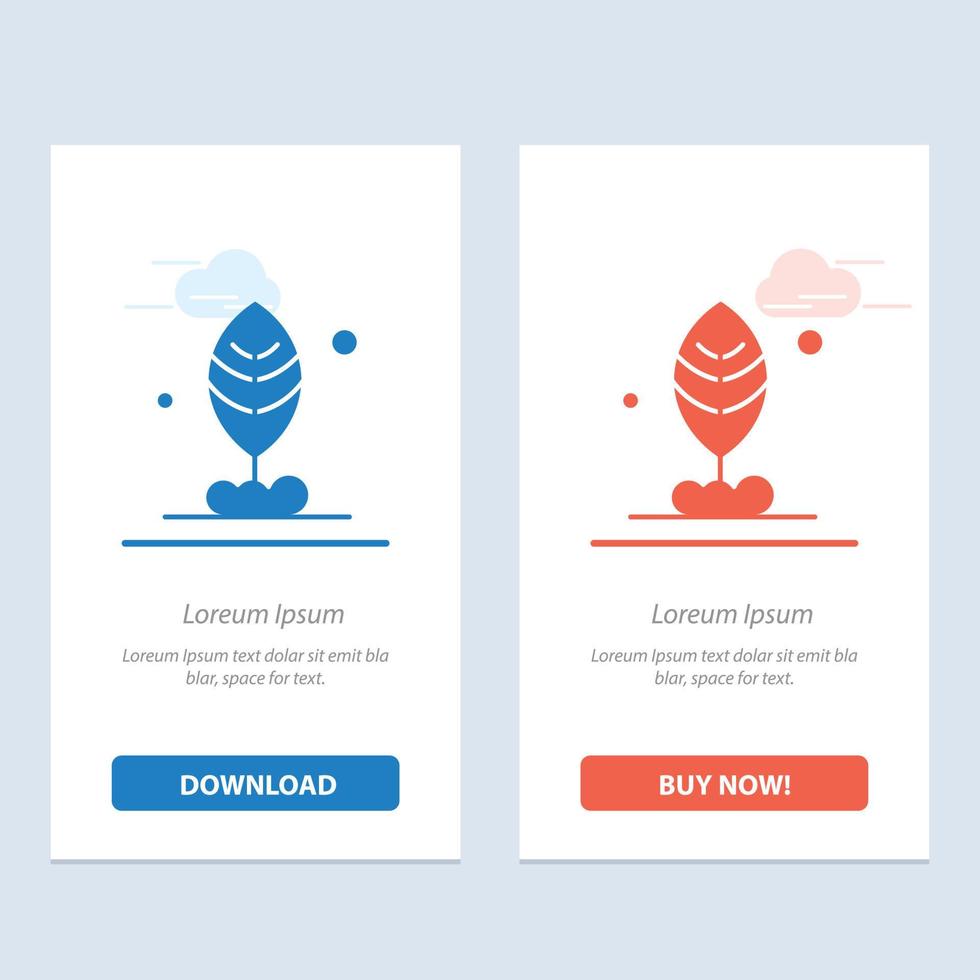 Leaf Plant Motivation  Blue and Red Download and Buy Now web Widget Card Template vector
