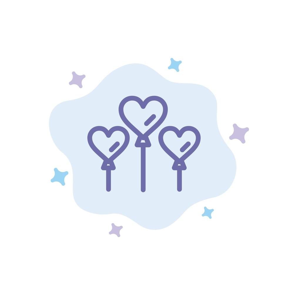 Heart Balloon Love Blue Icon on Abstract Cloud Background vector