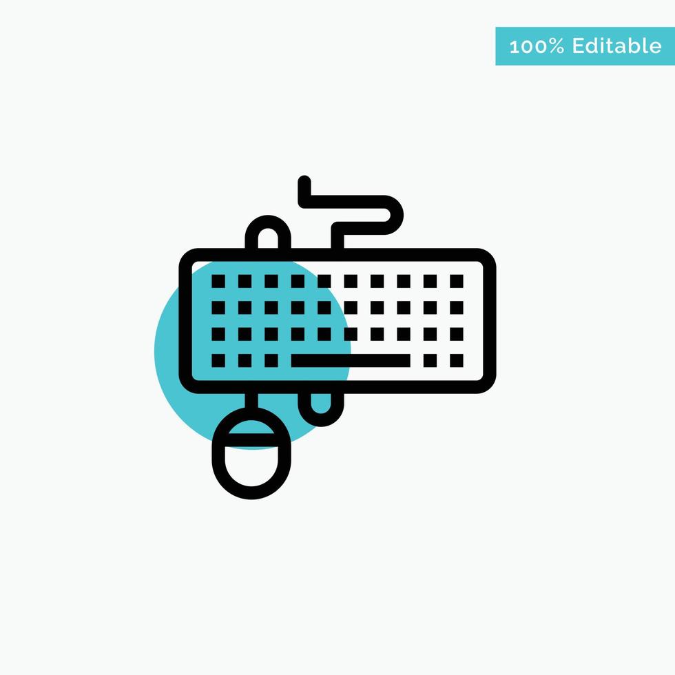 Device Interface Keyboard Mouse Obsolete turquoise highlight circle point Vector icon