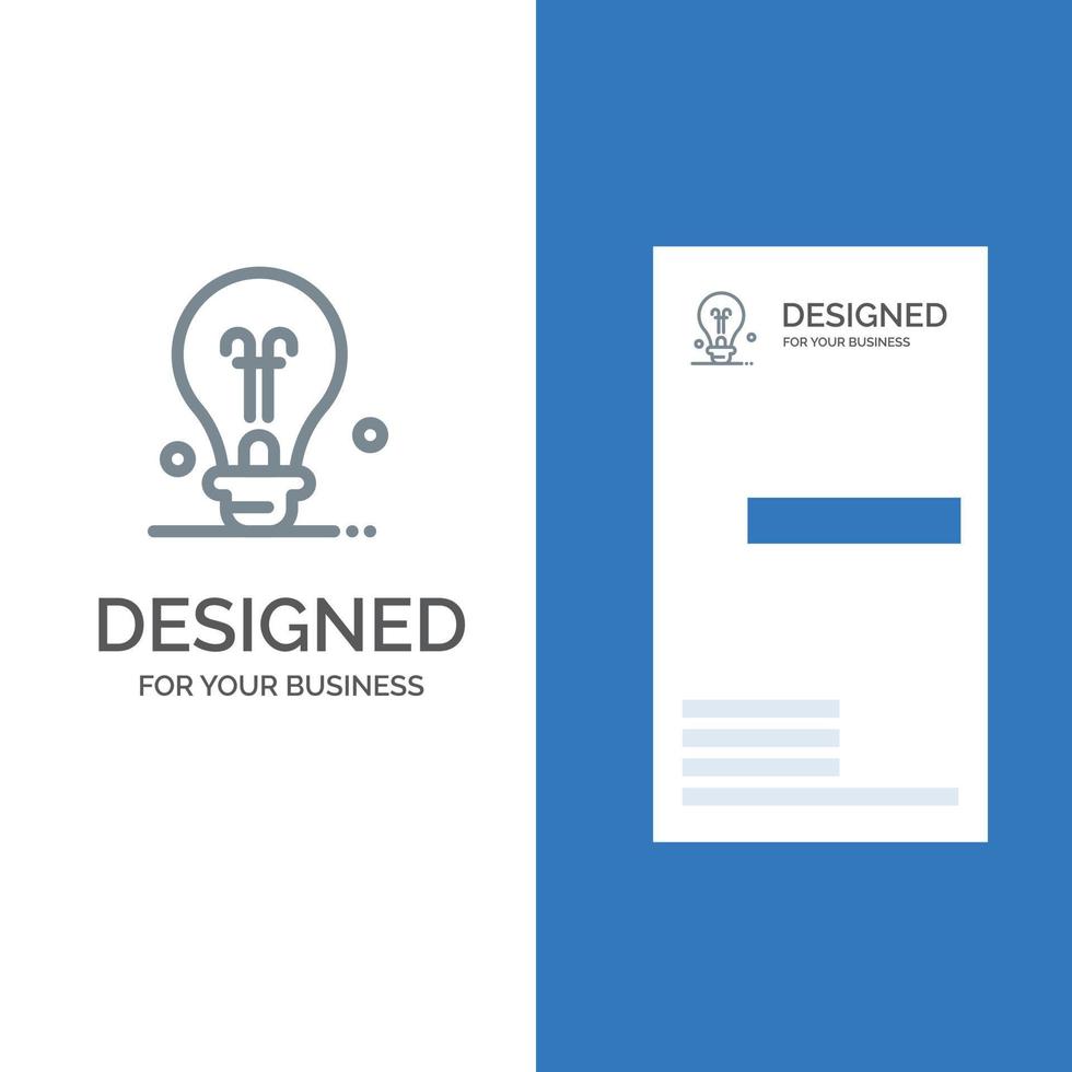 Bulb Education Idea Grey Logo Design and Business Card Template vector