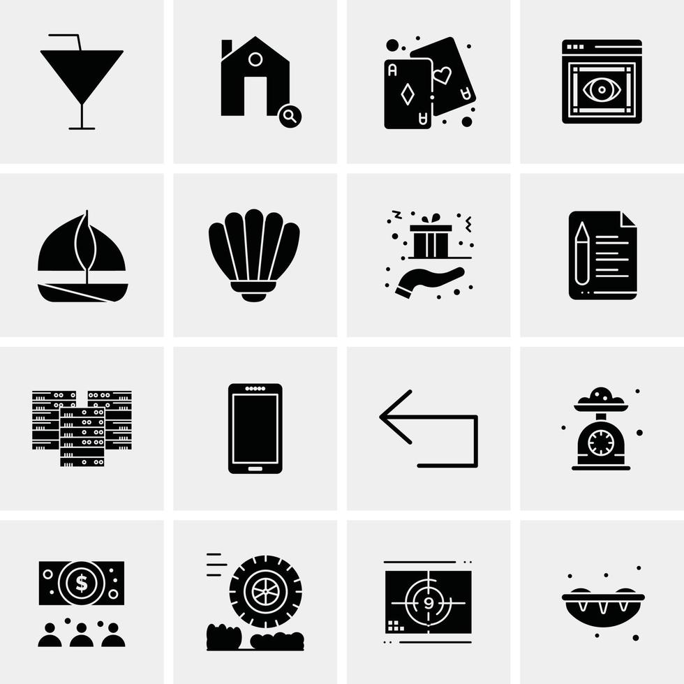 16 iconos universales de negocios vector ilustración de icono creativo para usar en proyectos relacionados con la web y dispositivos móviles