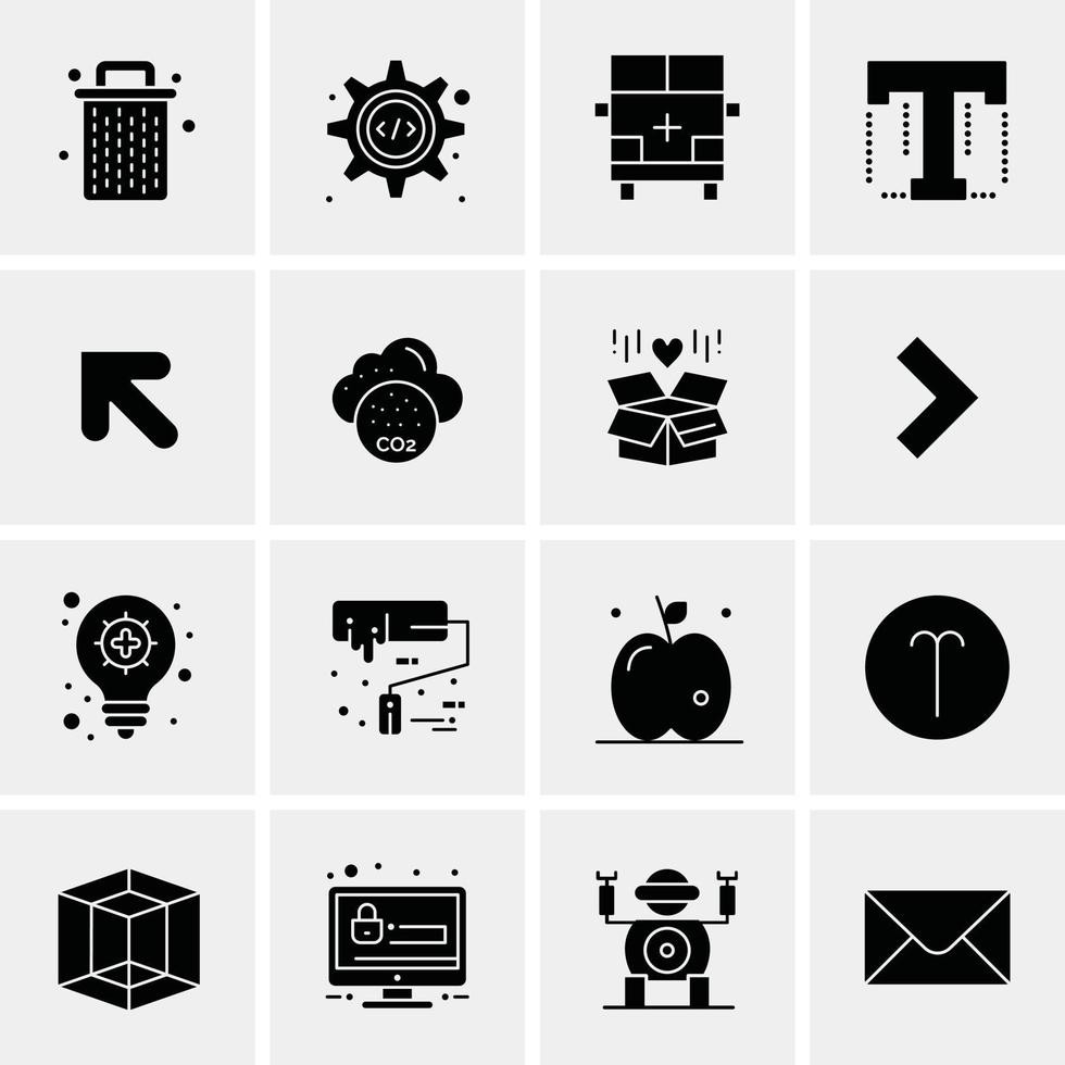 16 iconos universales de negocios vector ilustración de icono creativo para usar en proyectos relacionados con la web y dispositivos móviles