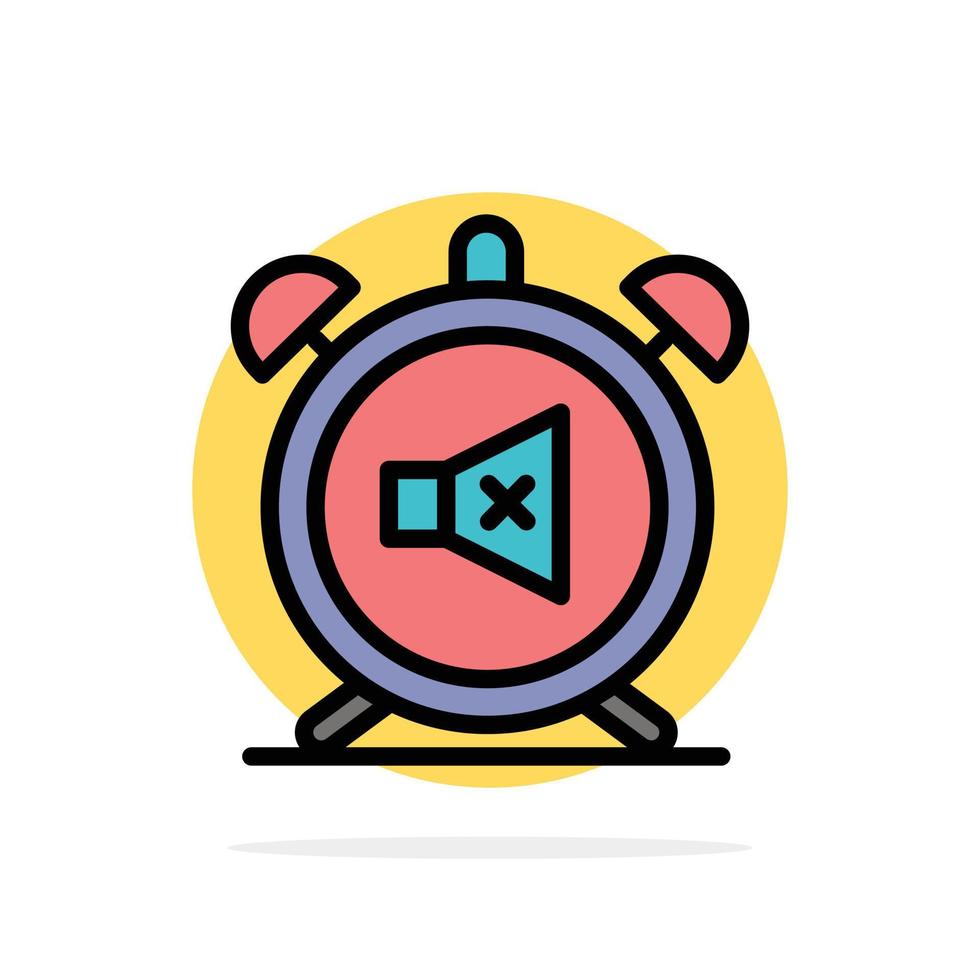 Alarm Clock Mute Off Sound Abstract Circle Background Flat color Icon vector