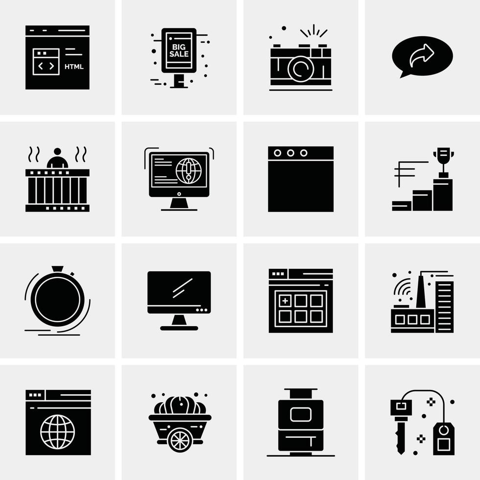 16 iconos universales de negocios vector ilustración de icono creativo para usar en proyectos relacionados con la web y dispositivos móviles