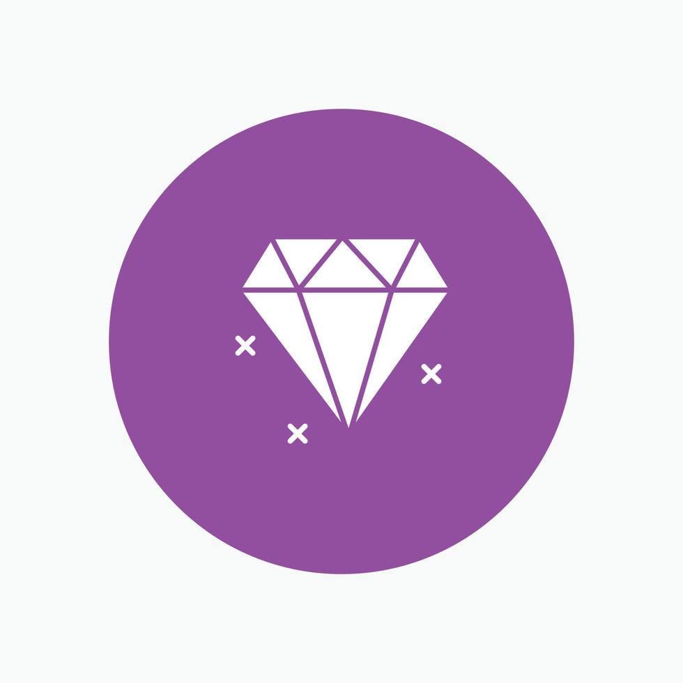 Diamond Jewelry white glyph icon vector