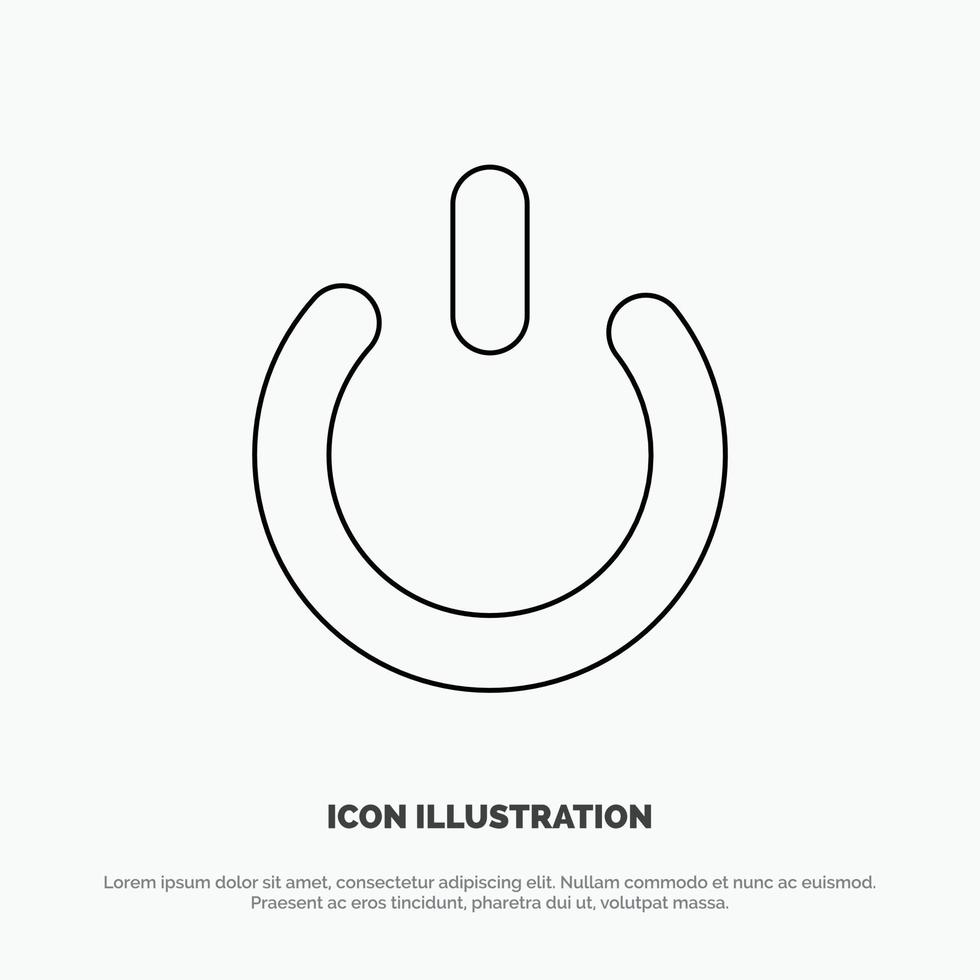 Button Off On Power Line Icon Vector