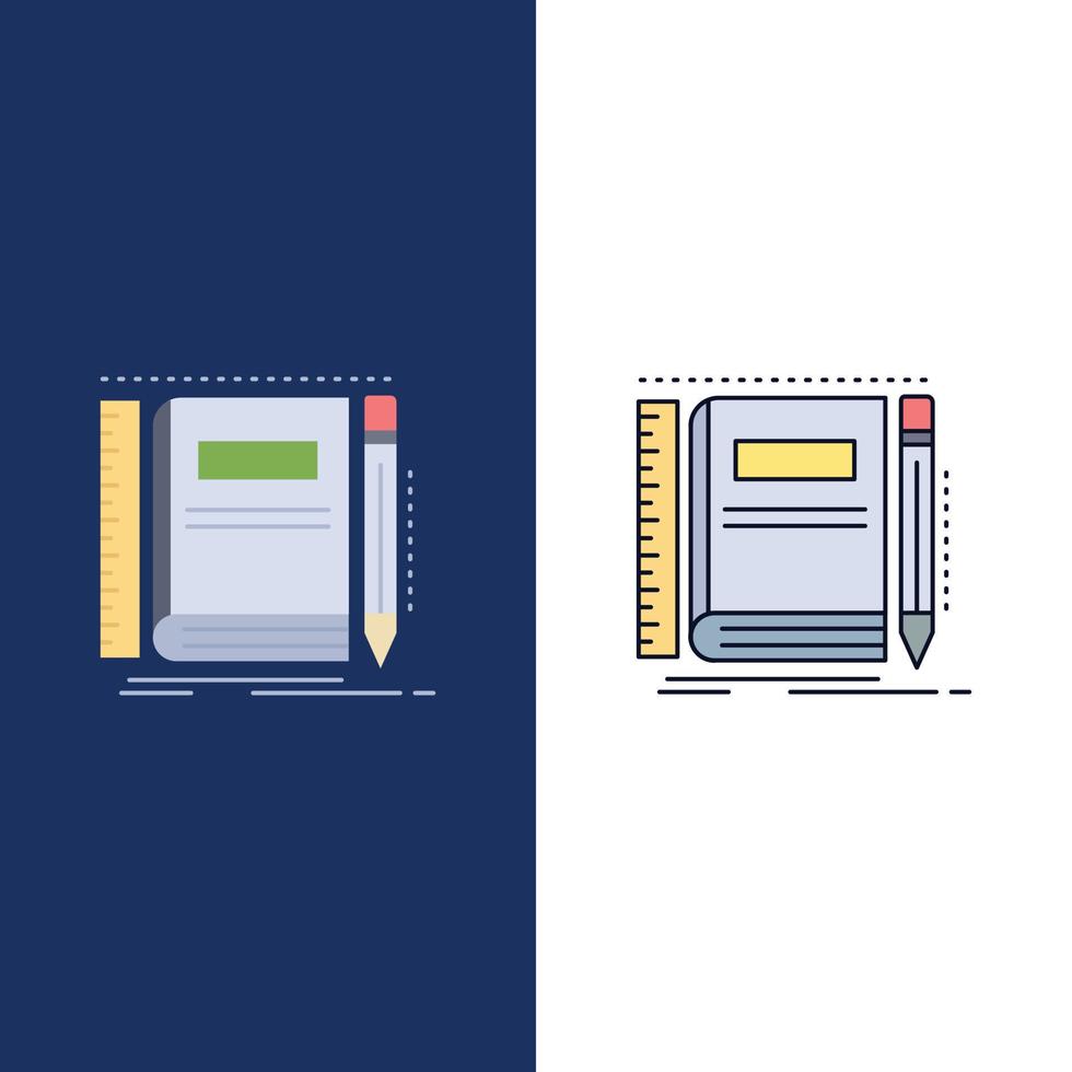 Book notebook notepad pocket sketching Flat Color Icon Vector