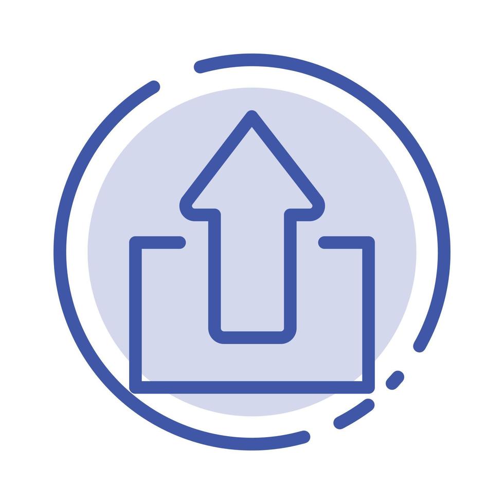 Arrow Arrows Up Upload Blue Dotted Line Line Icon vector