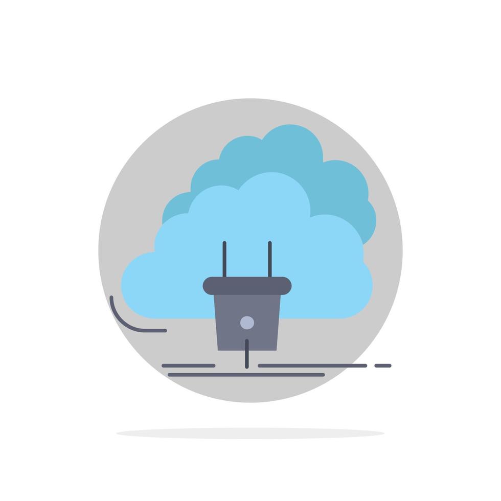 Cloud connection energy network power Flat Color Icon Vector