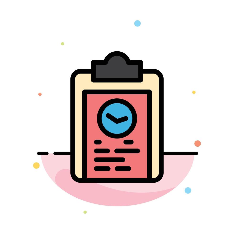 Clipboard Coach Plan Progress Training Abstract Flat Color Icon Template vector