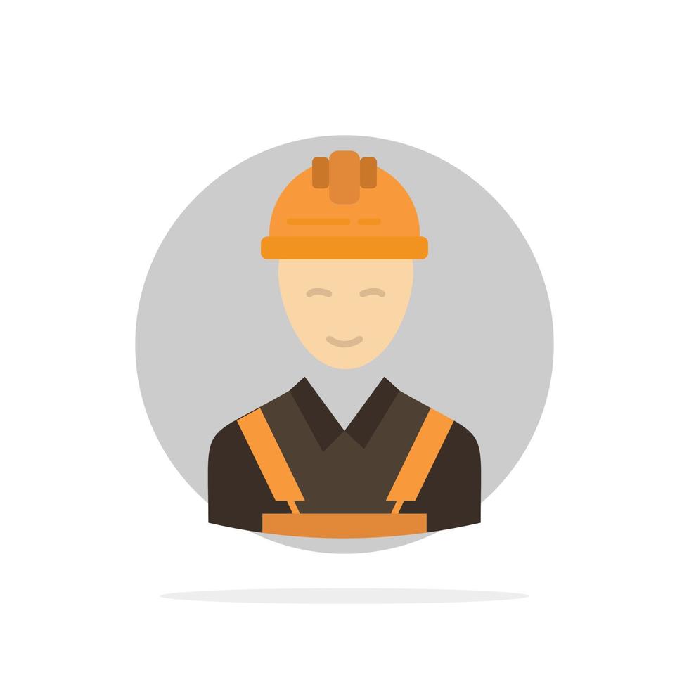 Worker Building Carpenter Construction Repair Abstract Circle Background Flat color Icon vector