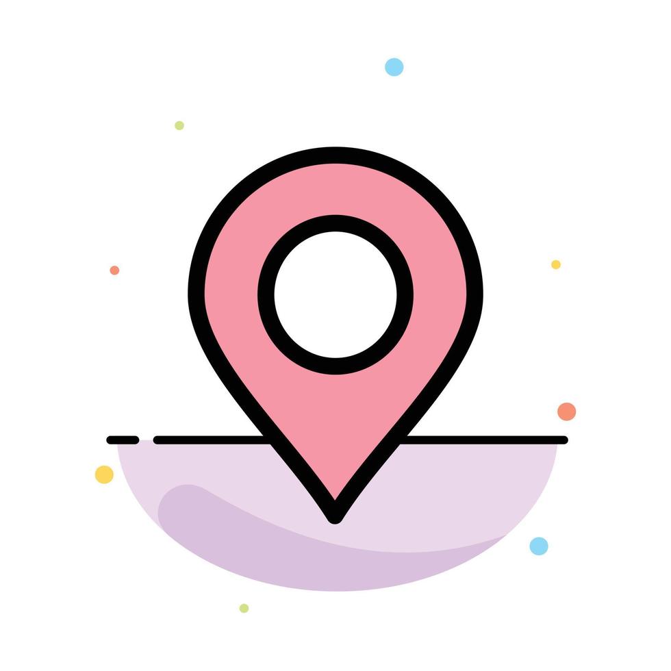 Location Marker Pin Abstract Flat Color Icon Template vector