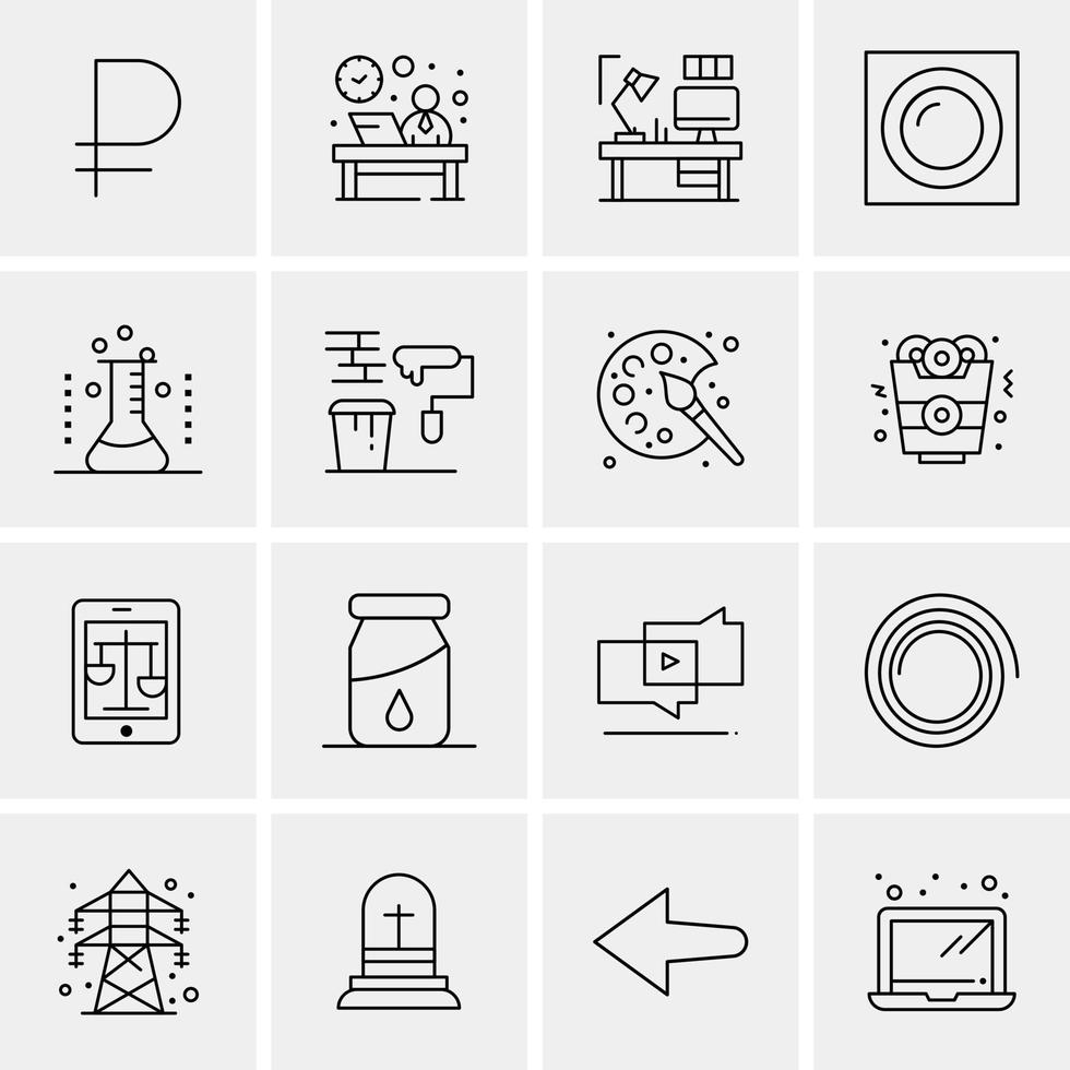 16 iconos universales de negocios vector ilustración de icono creativo para usar en proyectos relacionados con la web y dispositivos móviles