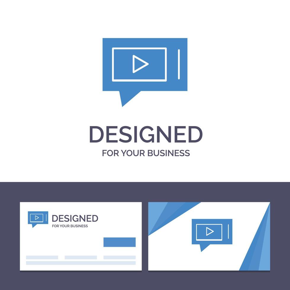 tarjeta de visita creativa y plantilla de logotipo chat en vivo servicio de video ilustración vectorial vector