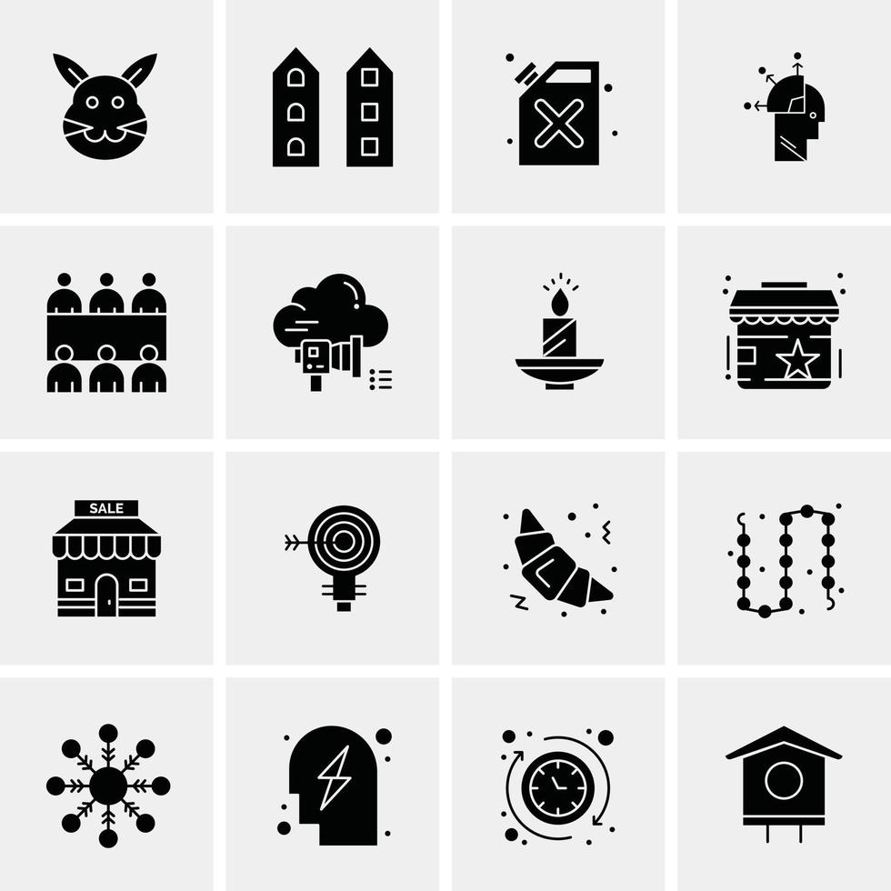 16 iconos de negocios universales vector ilustración de icono creativo para usar en proyectos relacionados con la web y dispositivos móviles