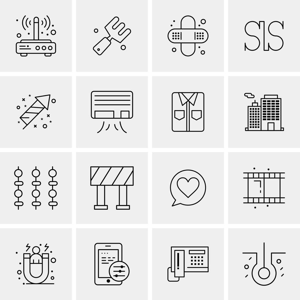 16 iconos de negocios universales vector ilustración de icono creativo para usar en proyectos relacionados con la web y dispositivos móviles