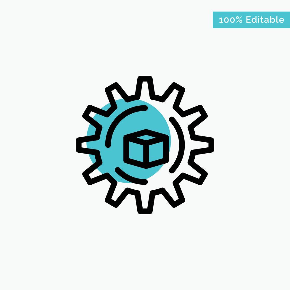 Automated Data Solution Science turquoise highlight circle point Vector icon