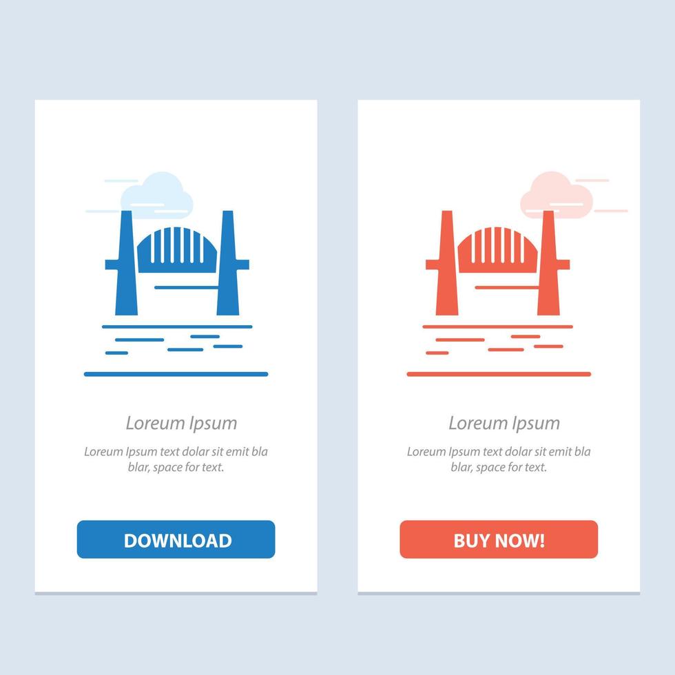 Australia Bridge City sets Harbor Sydney  Blue and Red Download and Buy Now web Widget Card Template vector