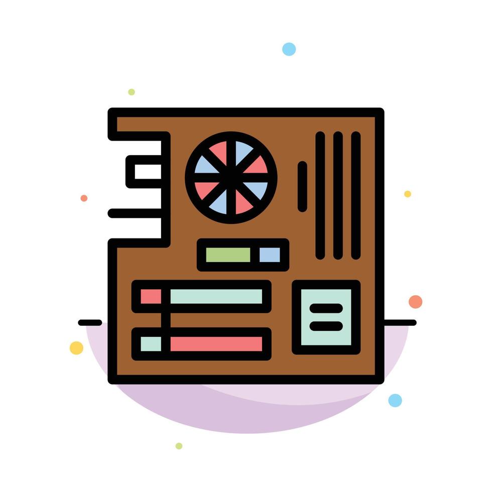 Board Computer Main Mainboard Mother Abstract Flat Color Icon Template vector