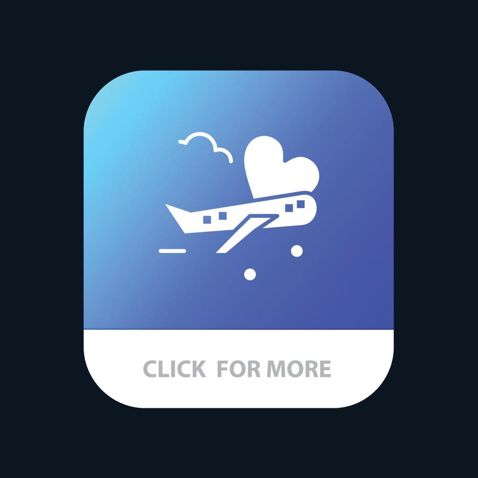 Fly Airplane Plane Airport Mobile App Button Android and IOS Glyph Version vector