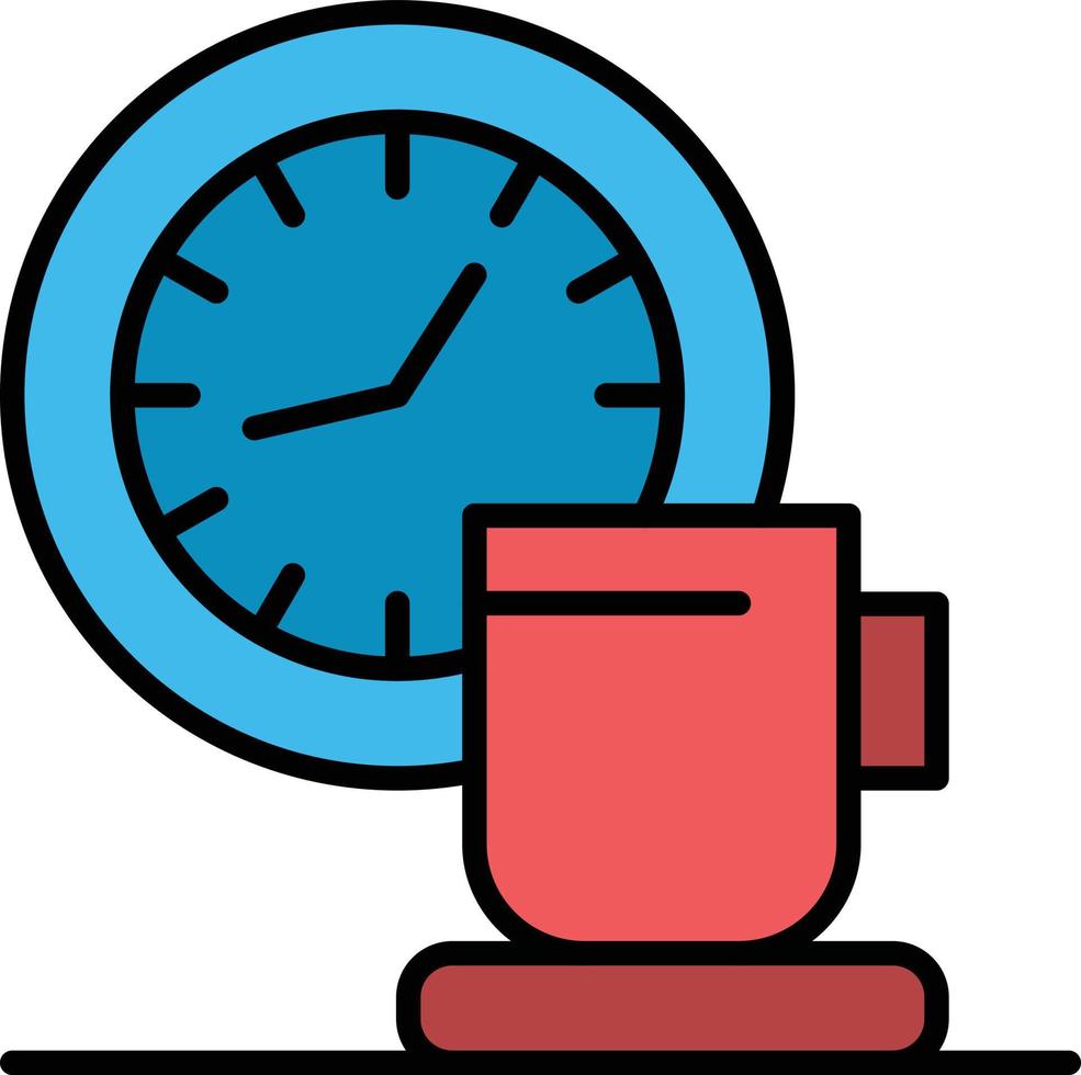 Coffee Break Cup Time Event  Flat Color Icon Vector icon banner Template