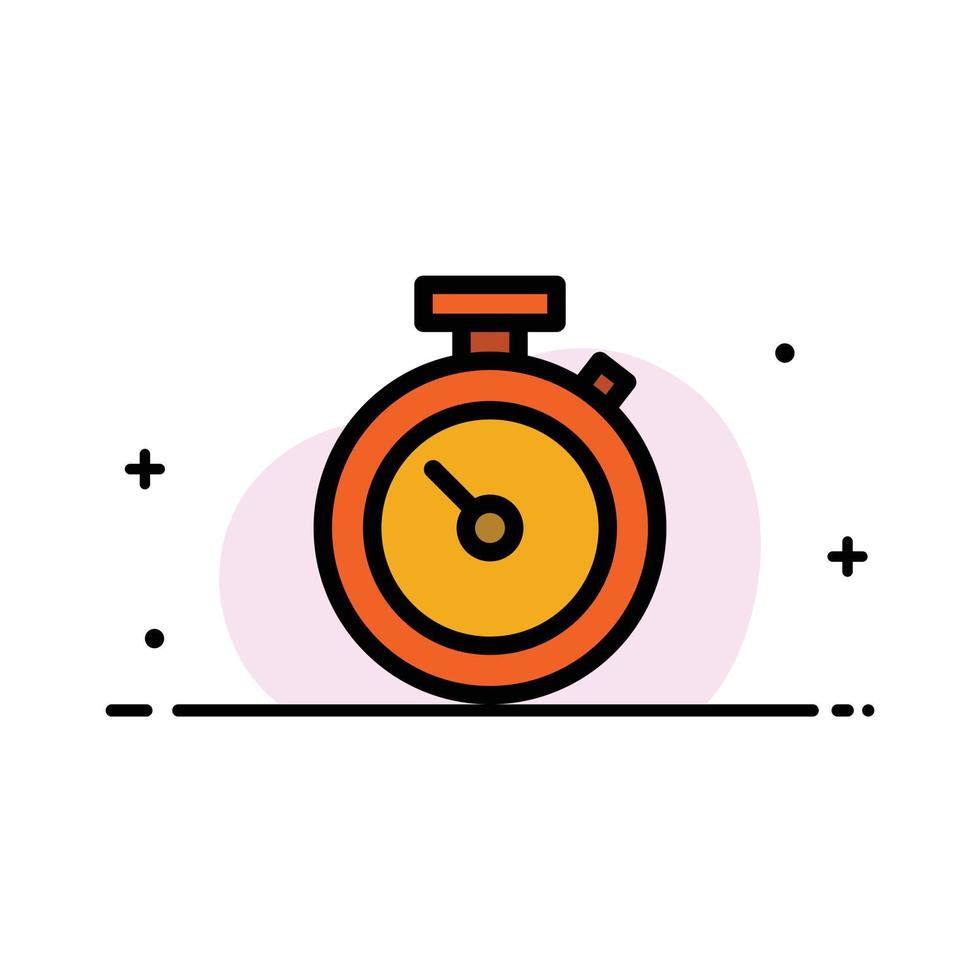 Timer Stopwatch Watch Time  Business Flat Line Filled Icon Vector Banner Template