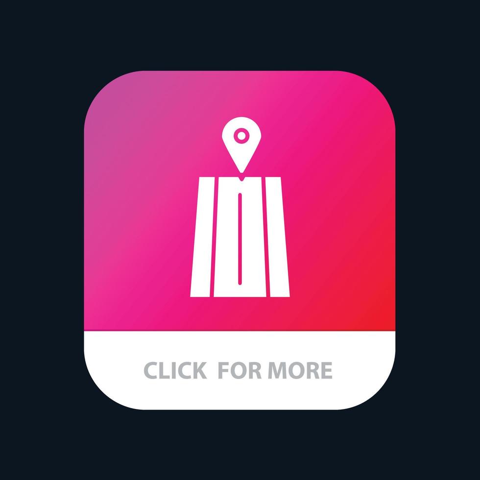 botón de la aplicación móvil de la ruta de la carretera de navegación versión de glifo de android e ios vector