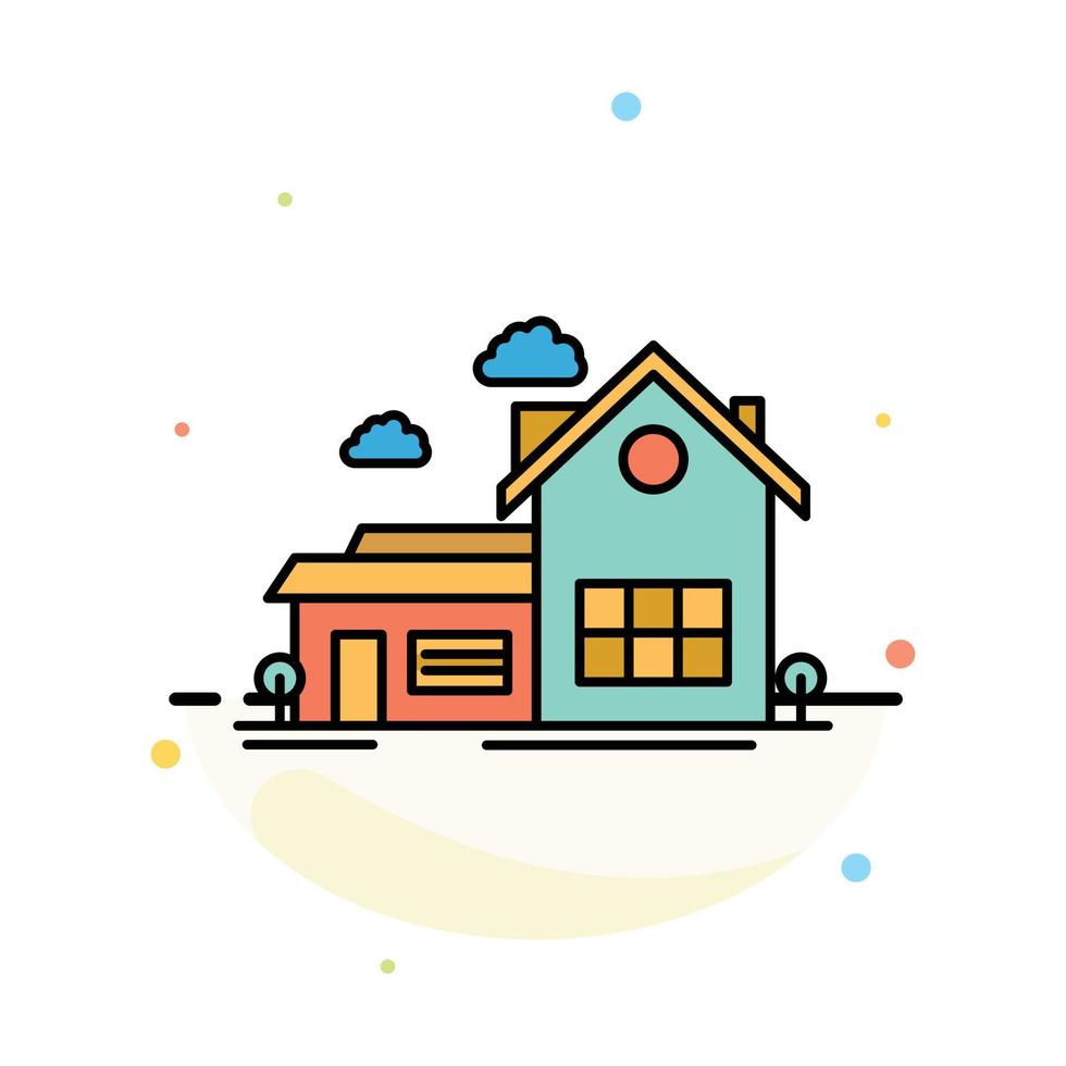 Home House Space Villa Farmhouse Abstract Flat Color Icon Template vector