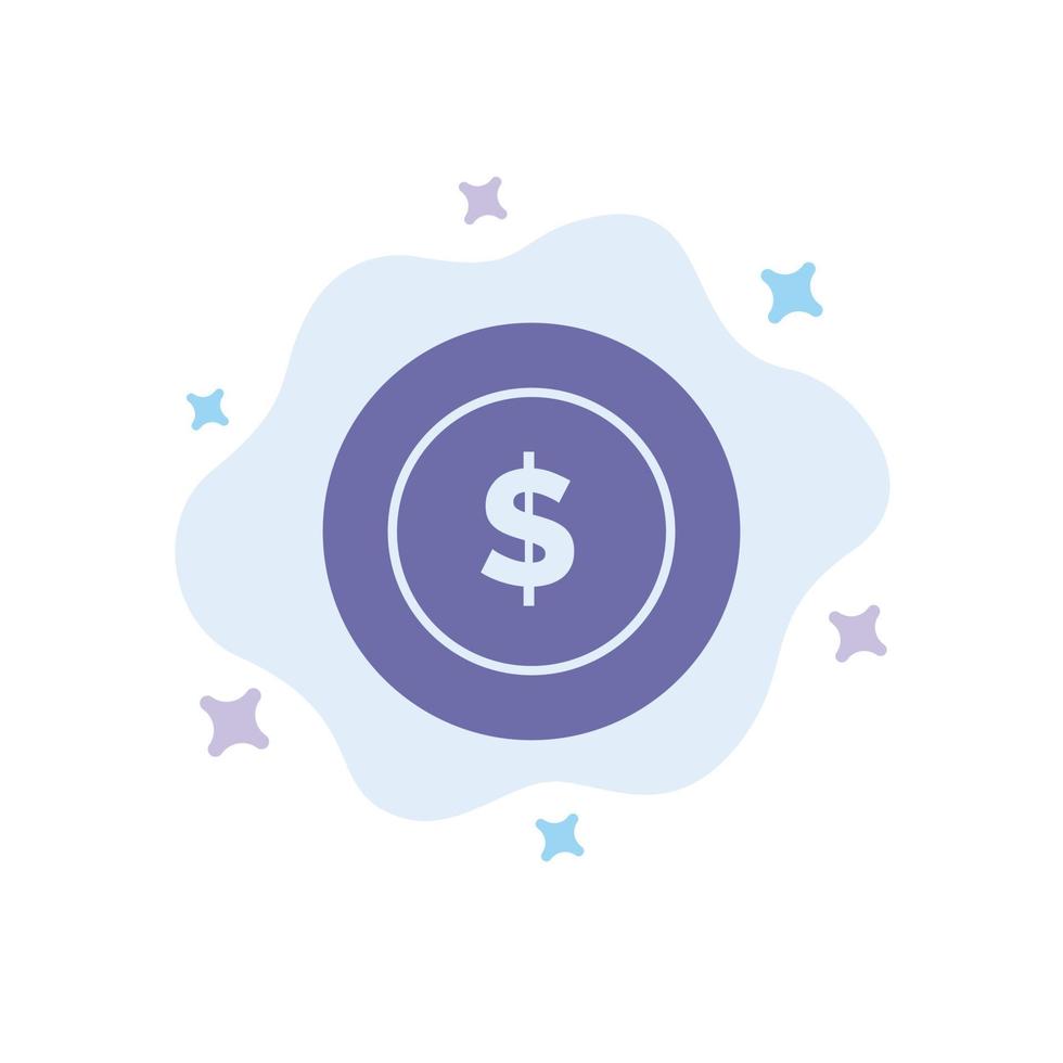 Dollar Coin Logistic Global Blue Icon on Abstract Cloud Background vector