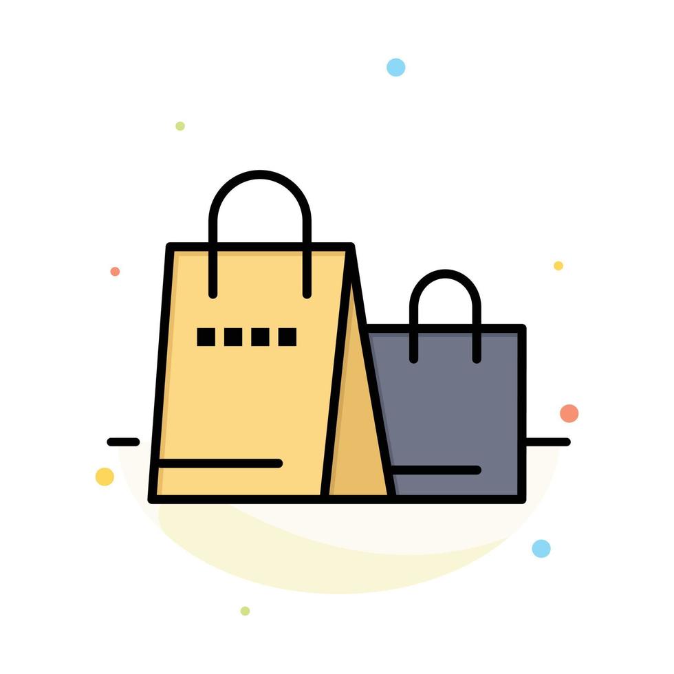 bolsa bolso compras tienda abstracto color plano icono plantilla vector