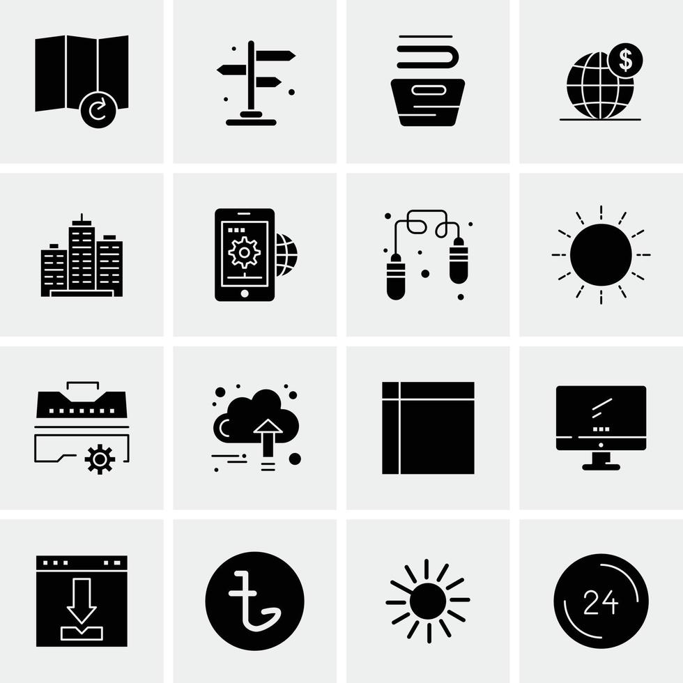 16 Universal Business Icons Vector Creative Icon Illustration to use in web and Mobile Related proje