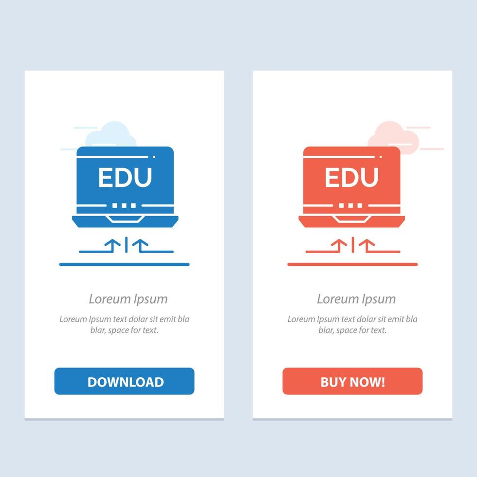 Laptop Hardware Arrow Education  Blue and Red Download and Buy Now web Widget Card Template vector