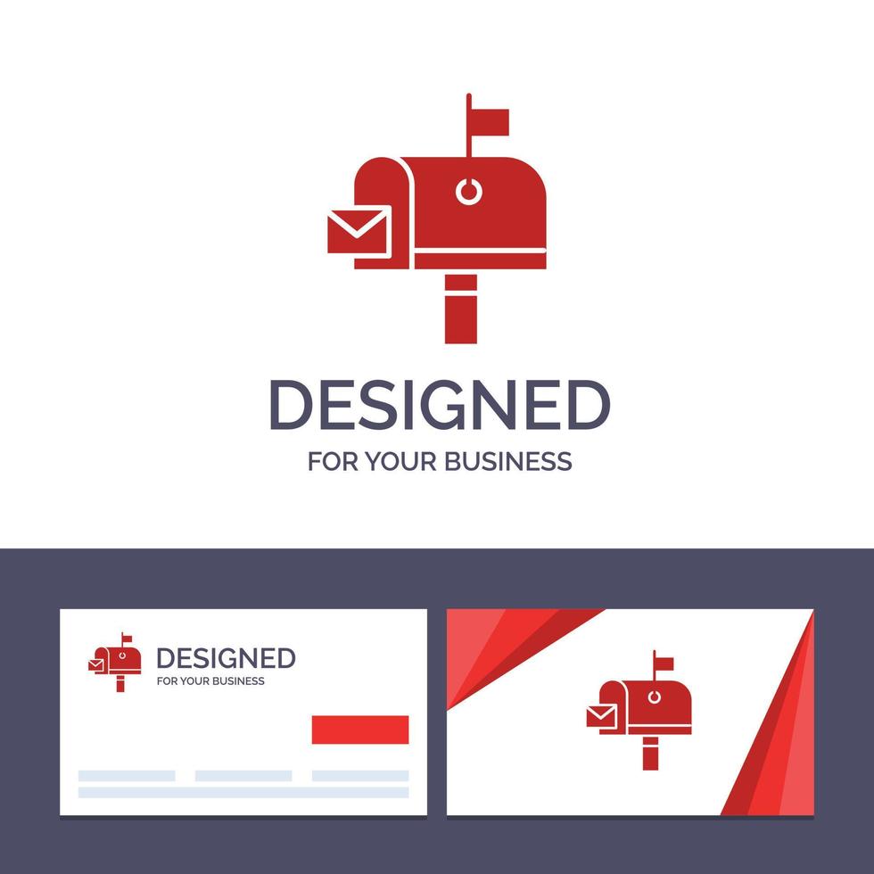 tarjeta de visita creativa y plantilla de logotipo correo postal buzón oficina de correos ilustración vectorial vector