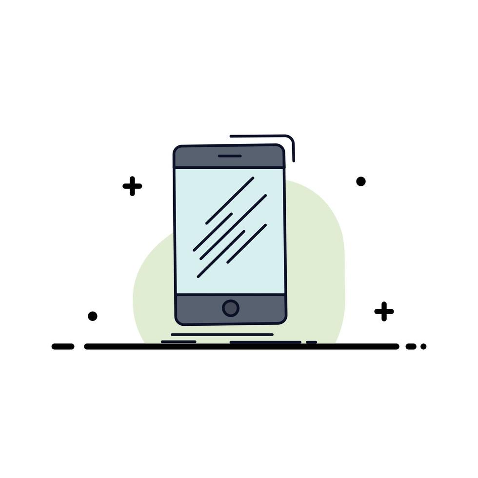 Device mobile phone smartphone telephone Flat Color Icon Vector