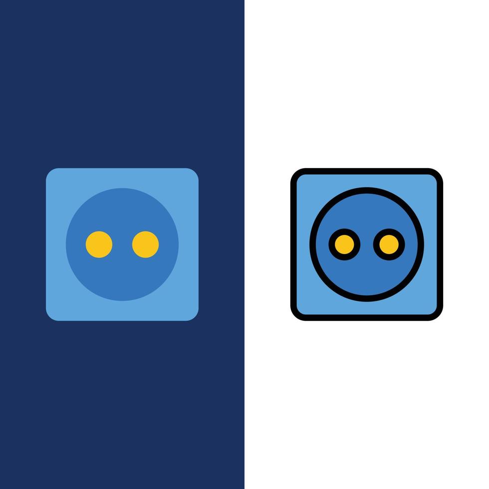 Plug Board Eco Energy Power  Icons Flat and Line Filled Icon Set Vector Blue Background