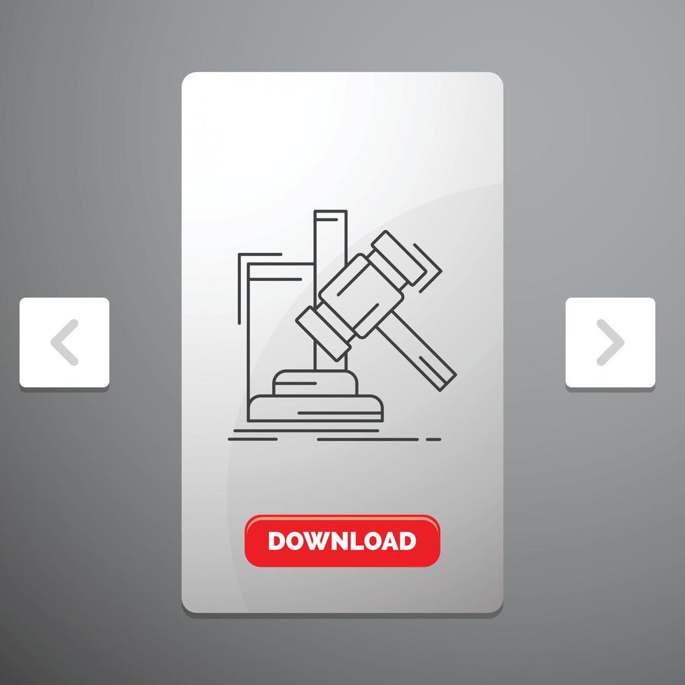 Auction. gavel. hammer. judgement. law Line Icon vector