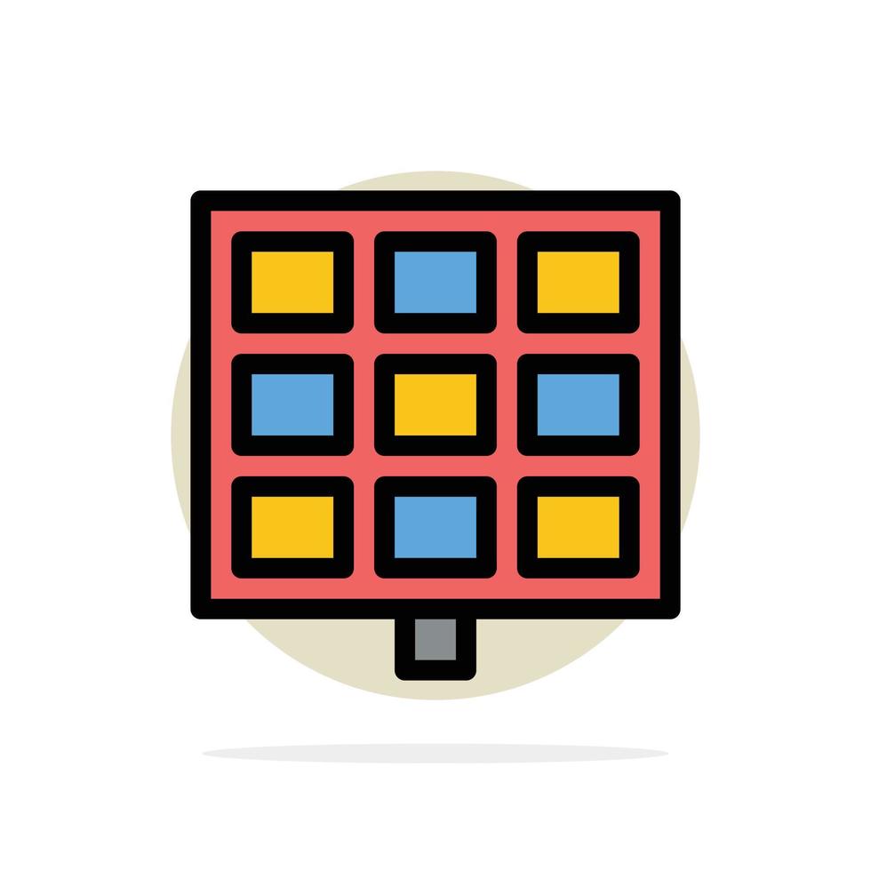 Panel Solar Construction Abstract Circle Background Flat color Icon vector