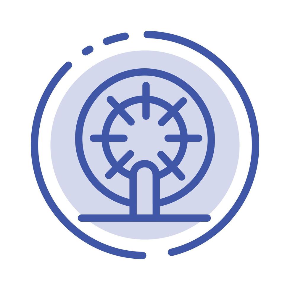 Wheel Boat Ship Ship Blue Dotted Line Line Icon vector