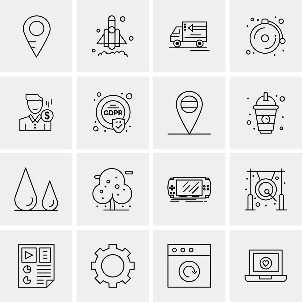 16 Universal Business Icons Vector Creative Icon Illustration to use in web and Mobile Related proje