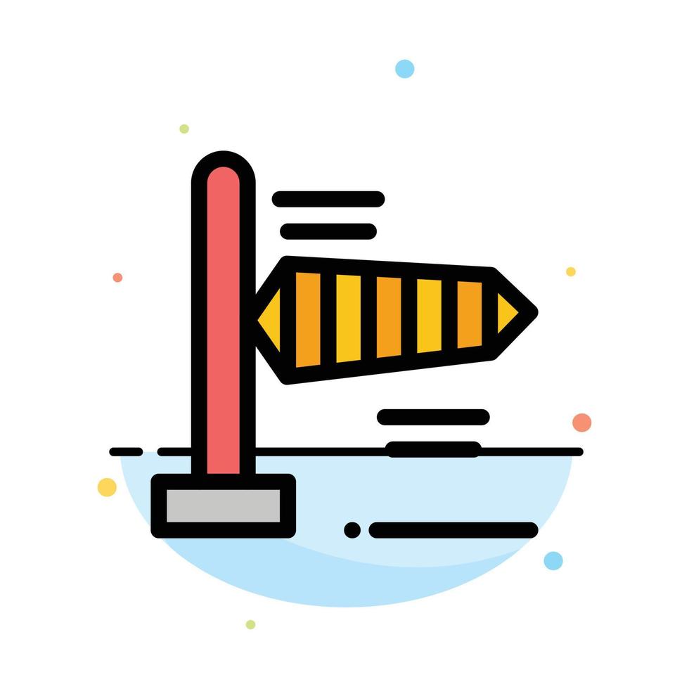 Air Wind Windy Abstract Flat Color Icon Template vector