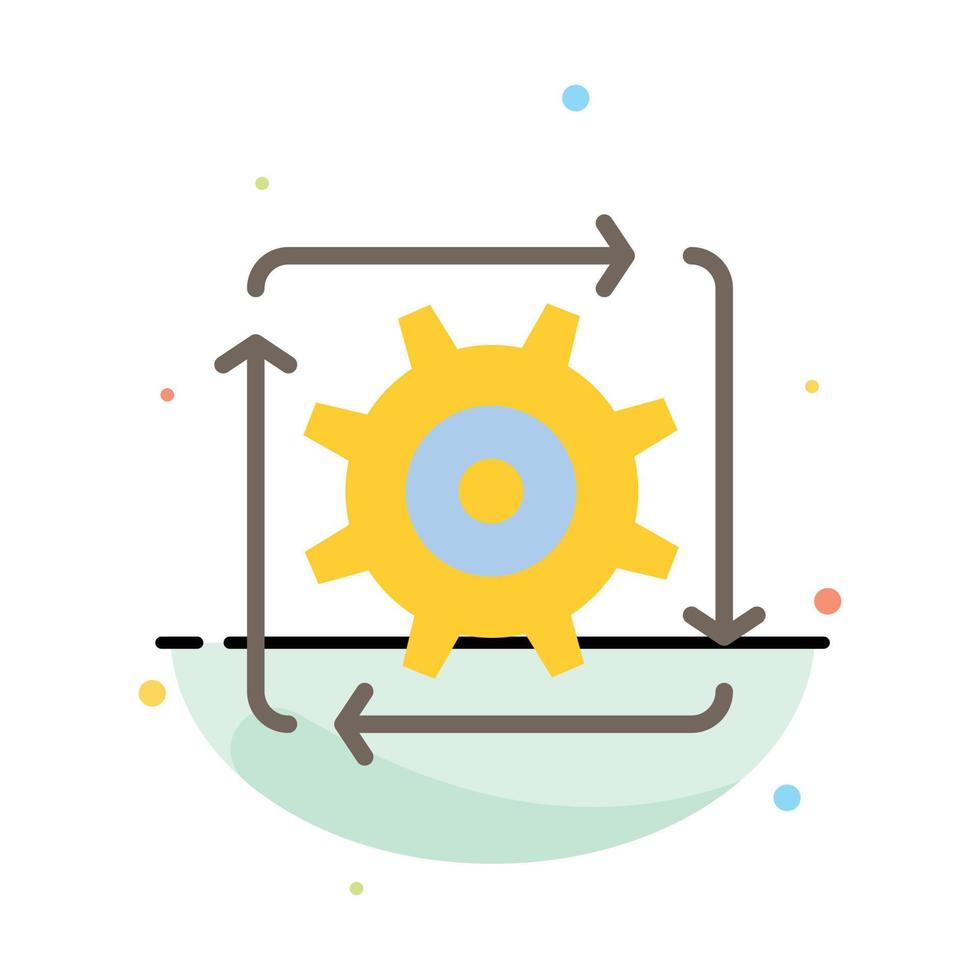 Workflow Automation Development Flow Operation Abstract Flat Color Icon Template vector