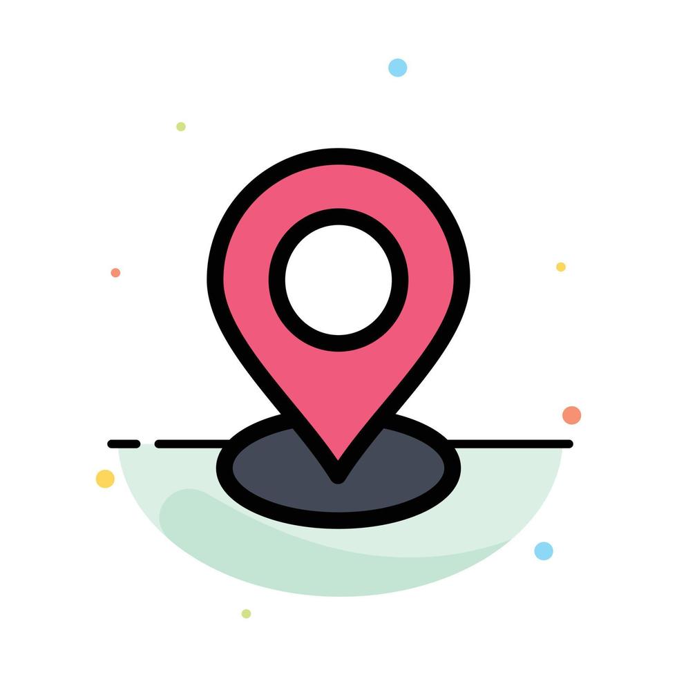 Location Map Marker Pin Abstract Flat Color Icon Template vector