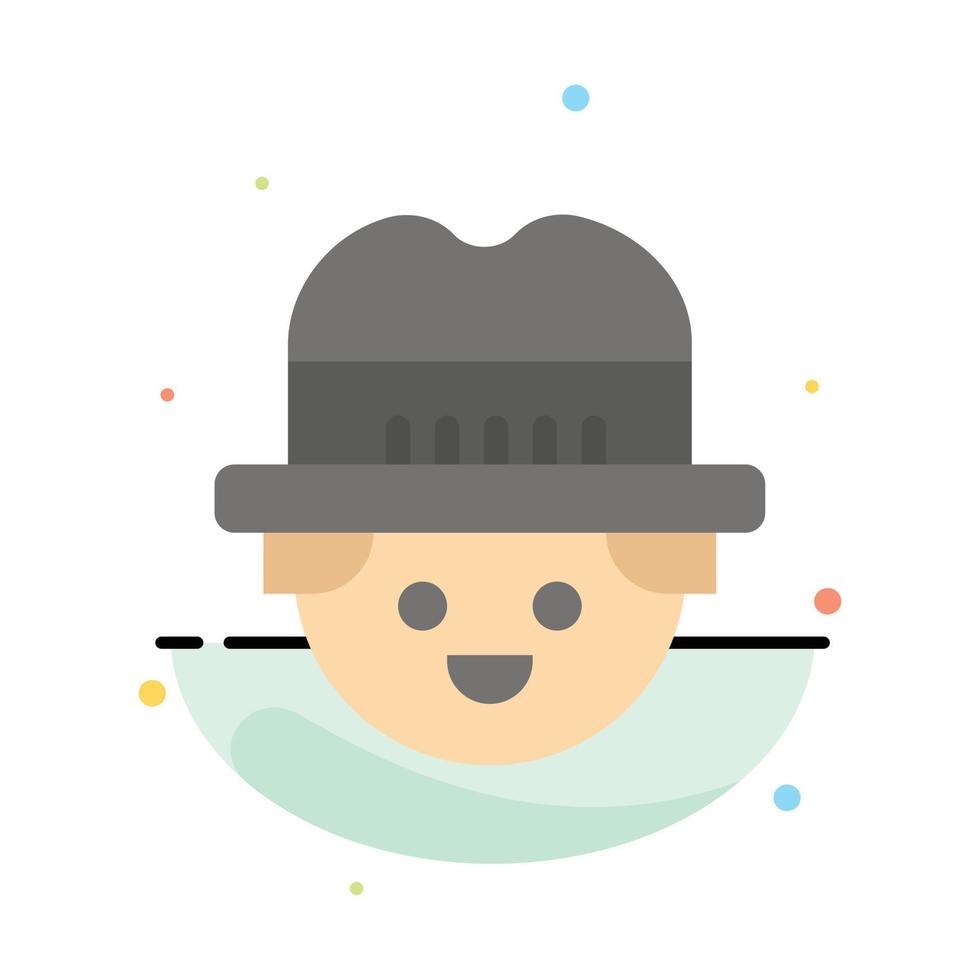 Farmer Gardener Man Abstract Flat Color Icon Template vector