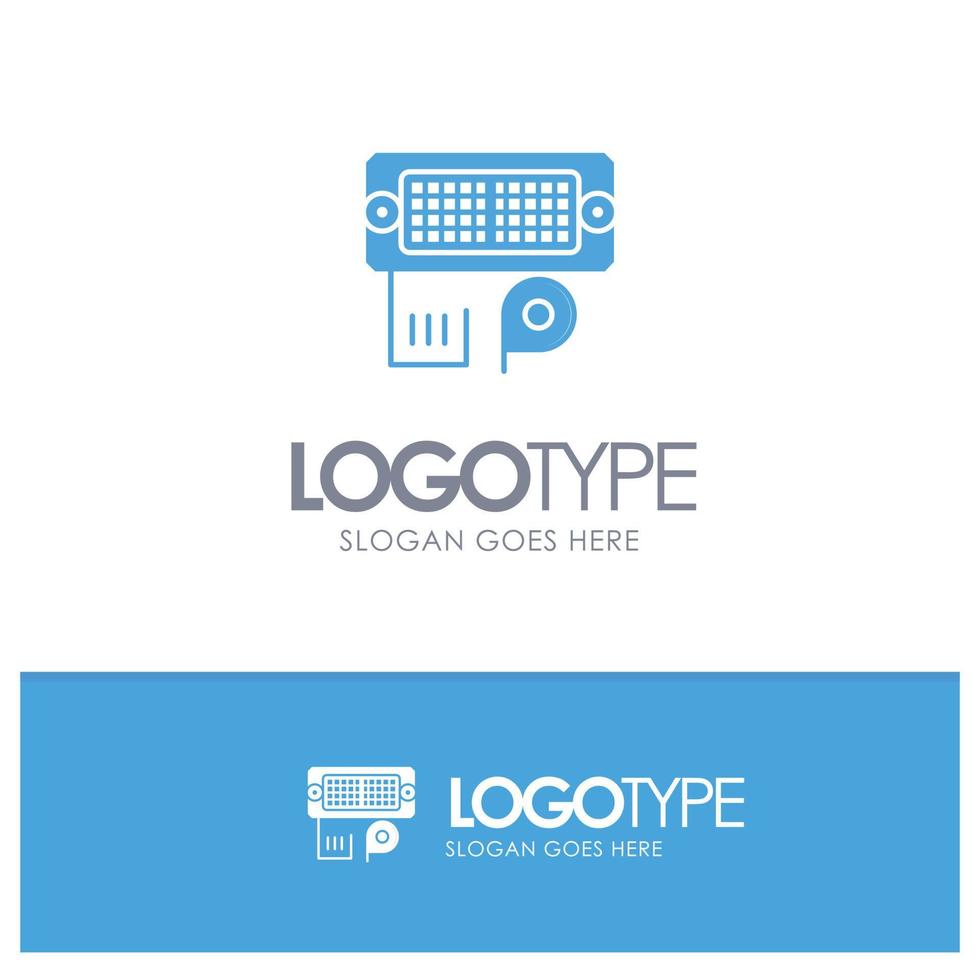 Adapter Connection Data Input Blue Solid Logo with place for tagline